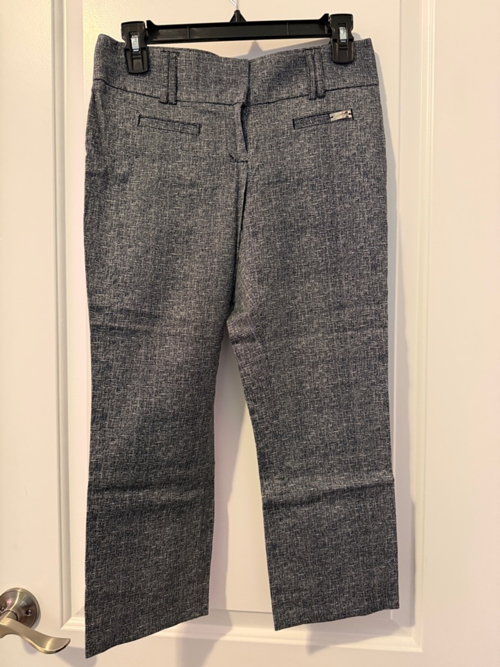 Express Gray Textured Cropped Dress Pants